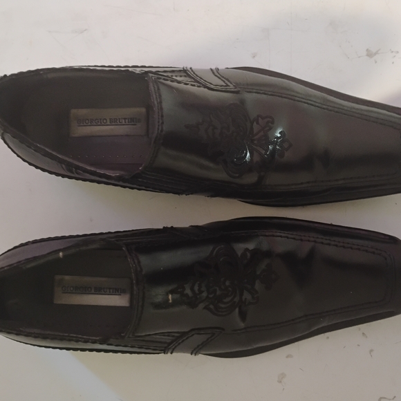 Giorgio Brutini Black Leather Dress Shoes Loafer - Picture 1 of 3